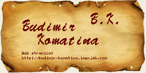 Budimir Komatina vizit kartica